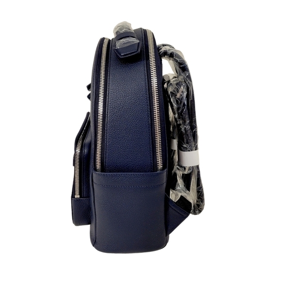 New MCM Blue & Black Camo Print Leather Stark Backpack main image 11